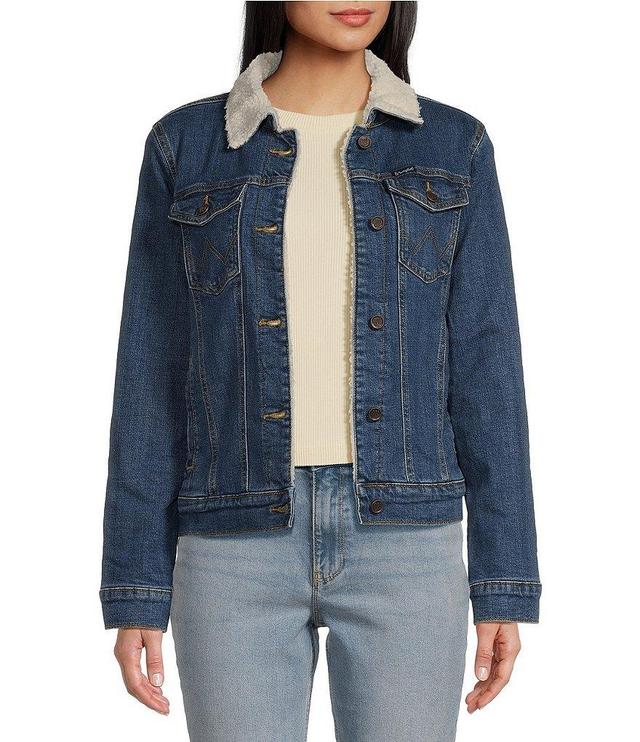 Wrangler® Faux Sherpa Lined Denim Jacket Product Image