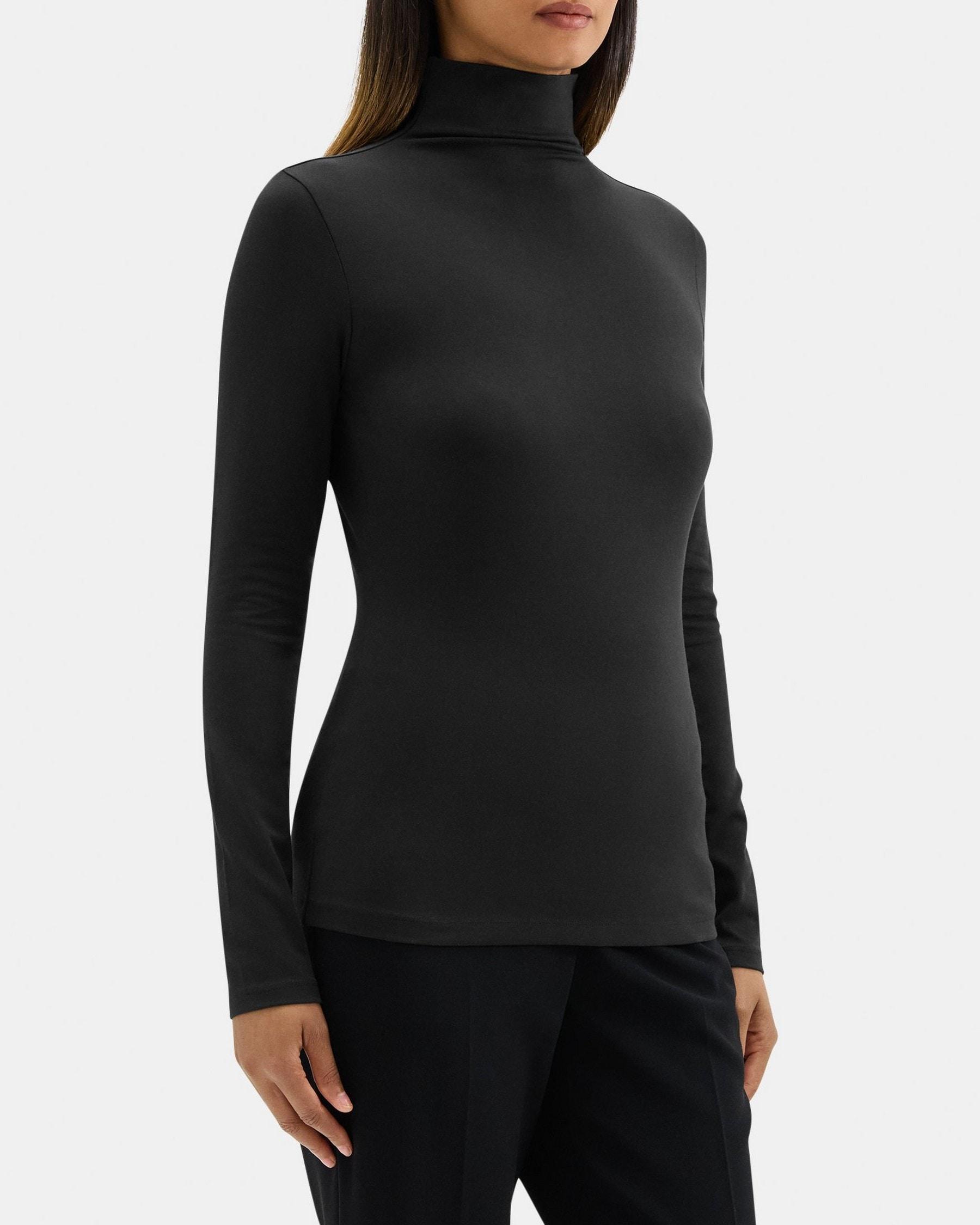 Long-Sleeve Turtleneck Tee in Pima Cotton Jersey Product Image