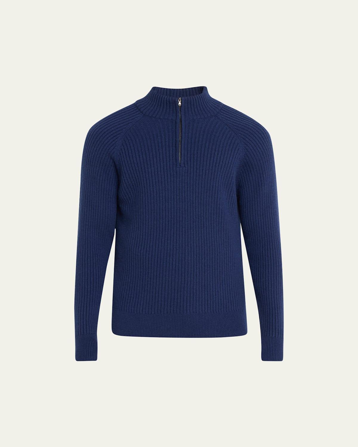 Mens 7-Gauge Ribbed Cashmere Sweater Product Image