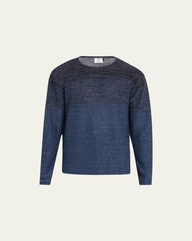 Mens Linen Ombre Crewneck Sweater Product Image