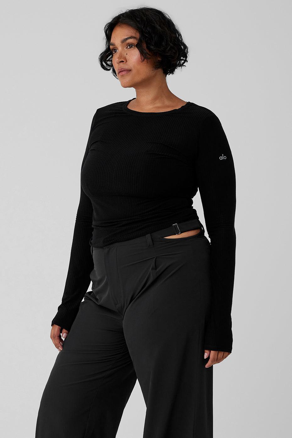 Ribbed Sea Coast Long Sleeve - Black Female Product Image