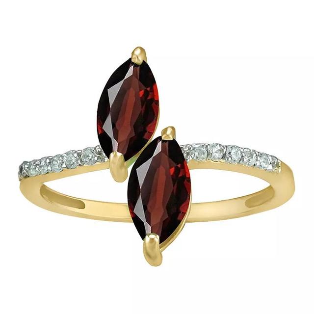 10k Gold Garnet & Diamond Ring, Womens Red Product Image