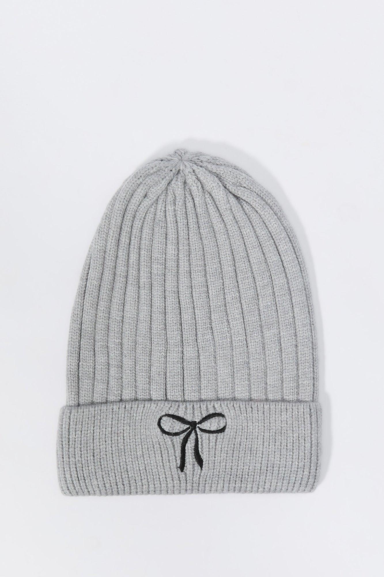 Embroidered Ribbed Knit Beanie Female product image