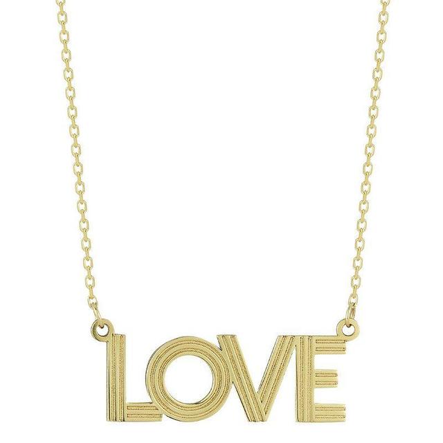 LUMINOR GOLD 14k Gold Vintage LOVE Pendant Necklace, Womens Yellow Product Image