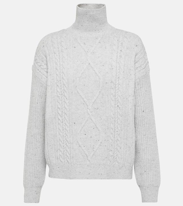 MAX MARA Favore Wool Blend Turtleneck Sweater In Light Grey Product Image