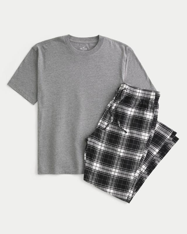 Crew T-Shirt & Flannel Pajama Pants Set Product Image