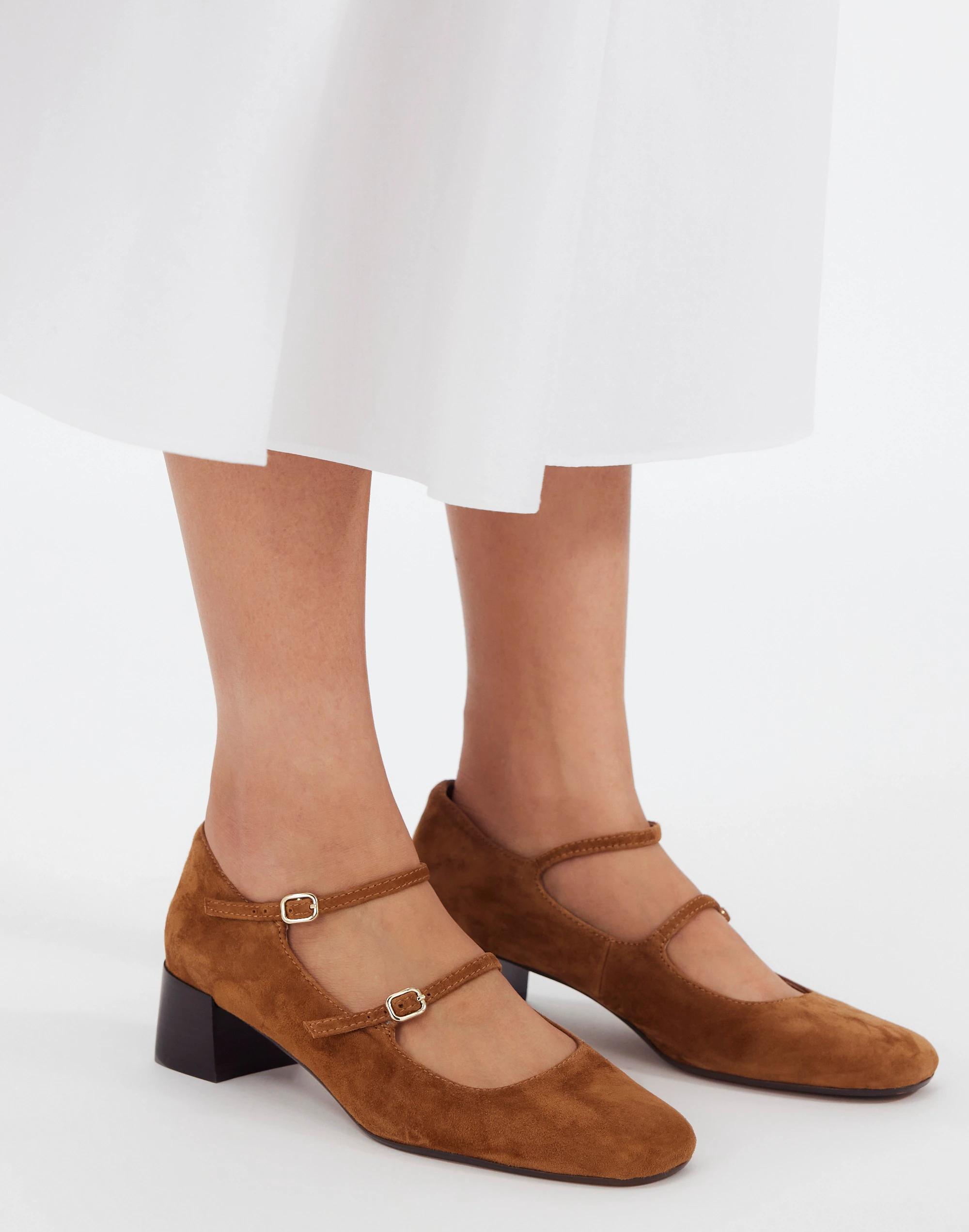 The Nettie Heeled Mary Jane in Suede Product Image