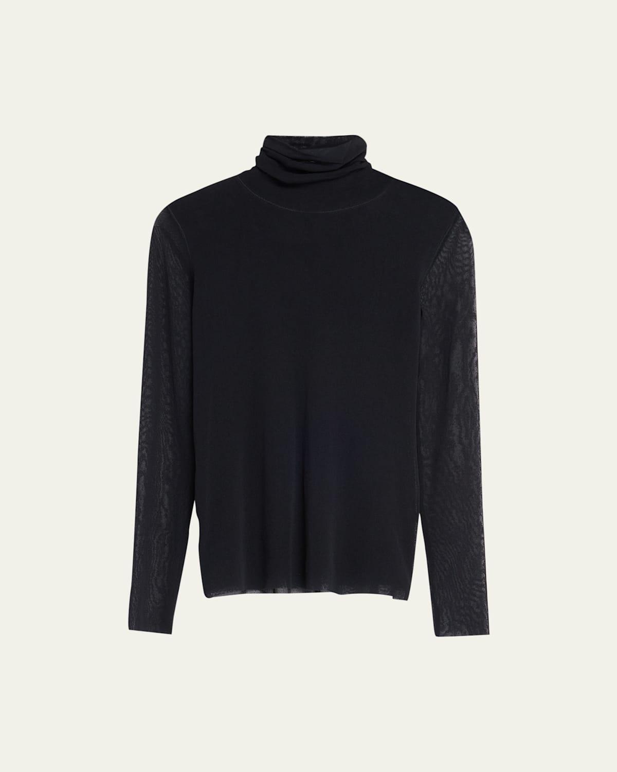 Womens Semi-Sheer Turtleneck Top Product Image