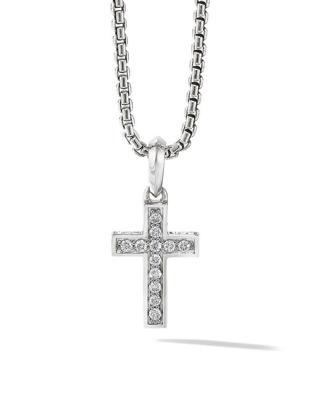 Mens Streamline Cross Pendant in Sterling Silver Product Image