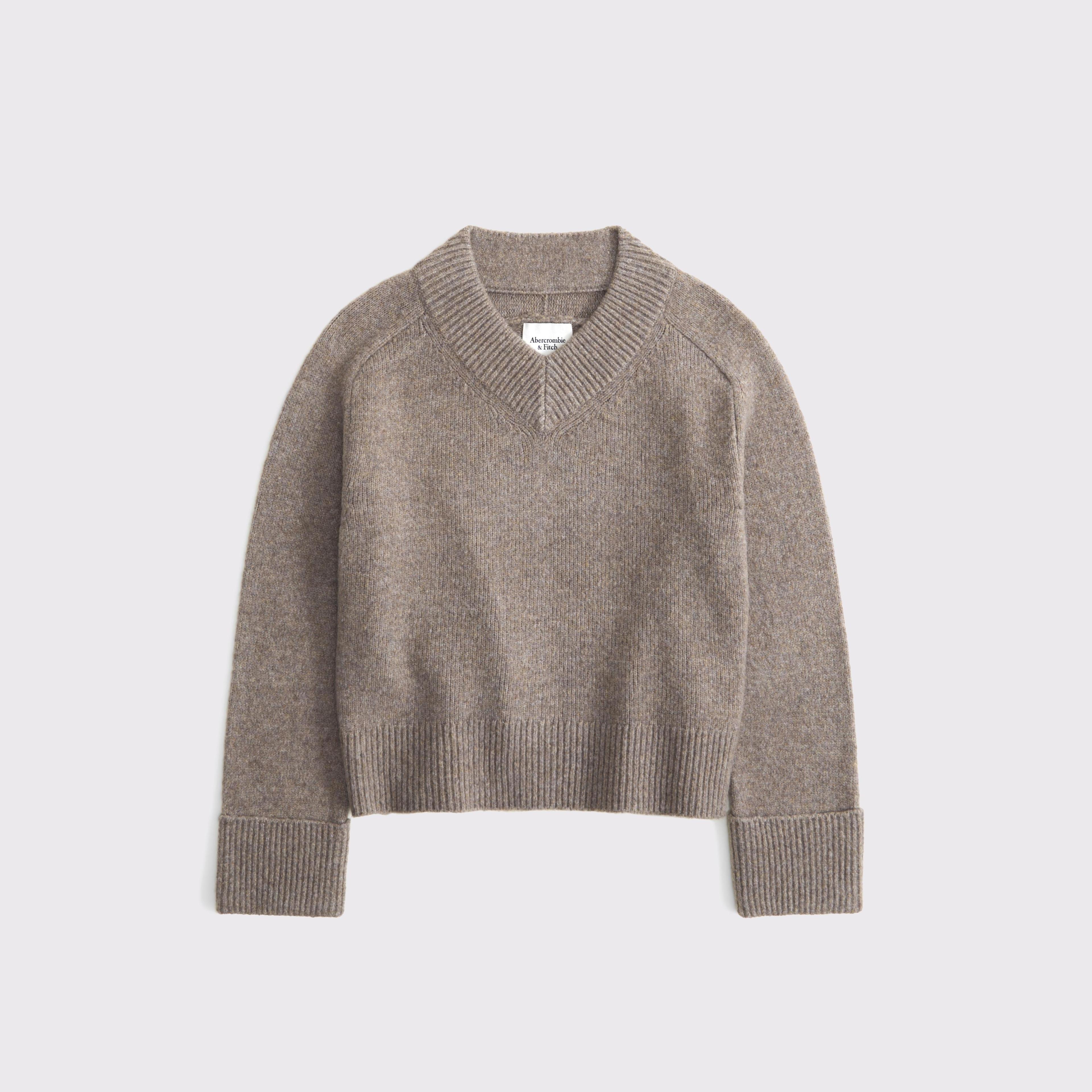 Easy V-Neck Cable Sweater Product Image