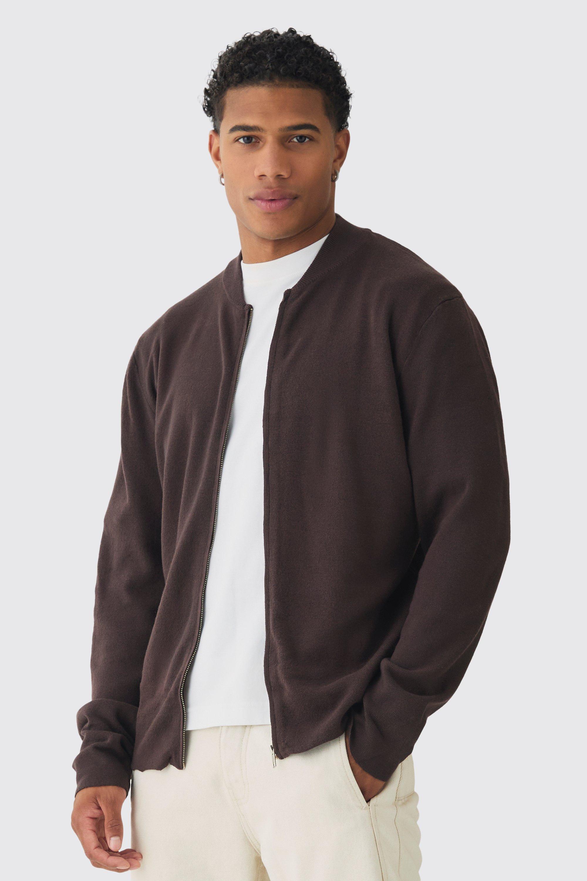 Regular Fit Knitted Bomber | boohooMAN USA product image