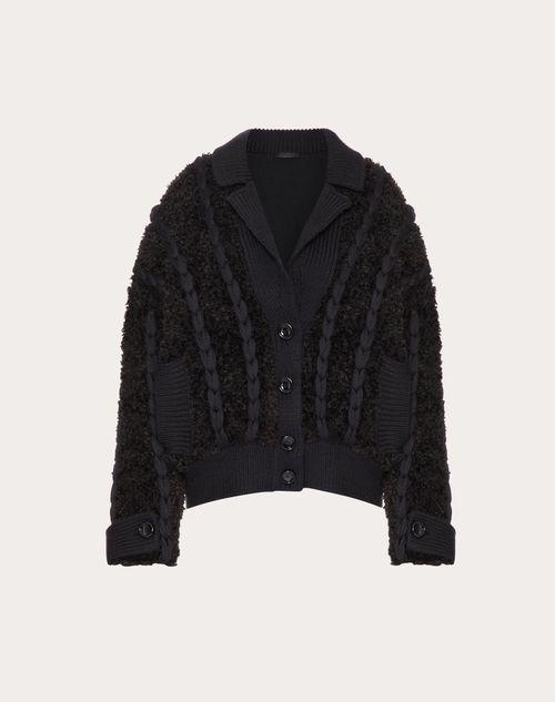 EMBROIDERED MOHAIR WOOL KNIT JACKET Product Image