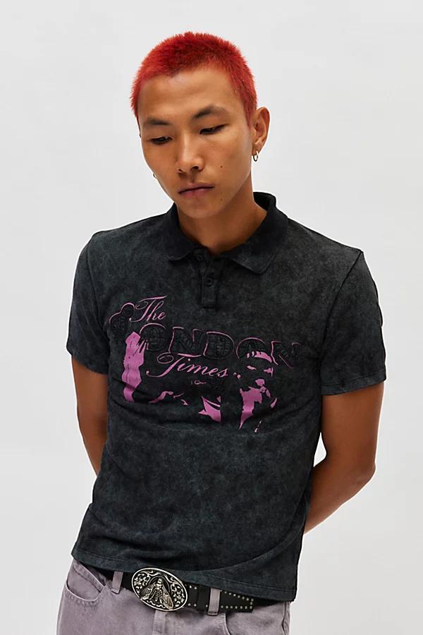 Jaded London Times Printed Polo Shirt Top Mens at Urban Outfitters Product Image