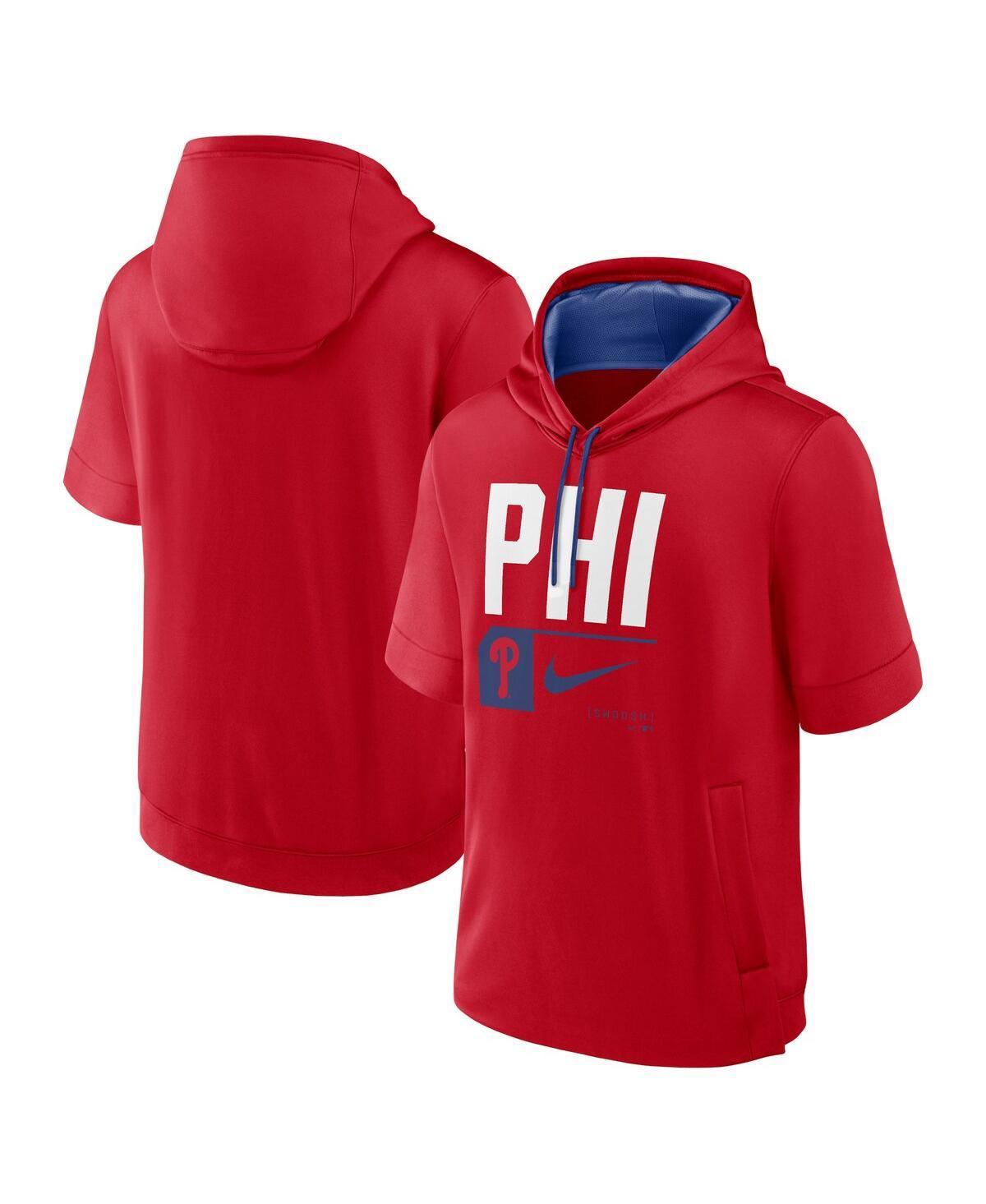 Mens Nike Philadelphia Phillies Tri Code Lockup Short Sleeve Pullover Hoodie Product Image