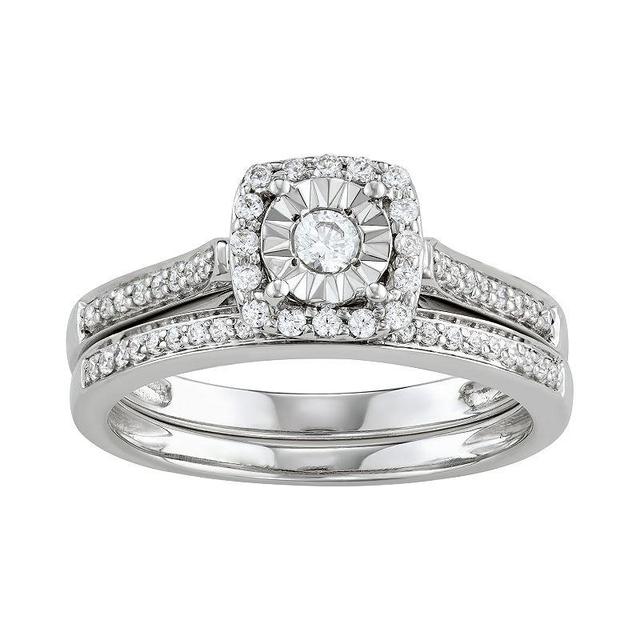 10k White Gold 3/8 Carat T.W. Diamond Engagement Ring, Womens 10k Whgold Product Image