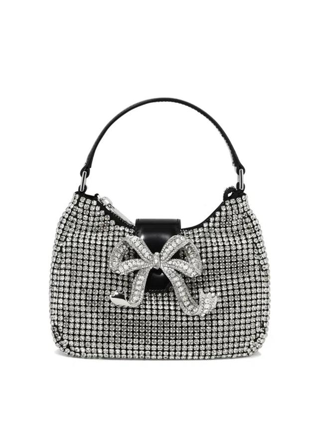 Silver Diamante Crescent Bow Bag Product Image