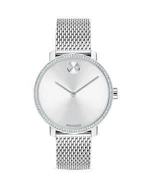 Movado Bold Gold Crystal IP Mesh Bracelet Watch Product Image