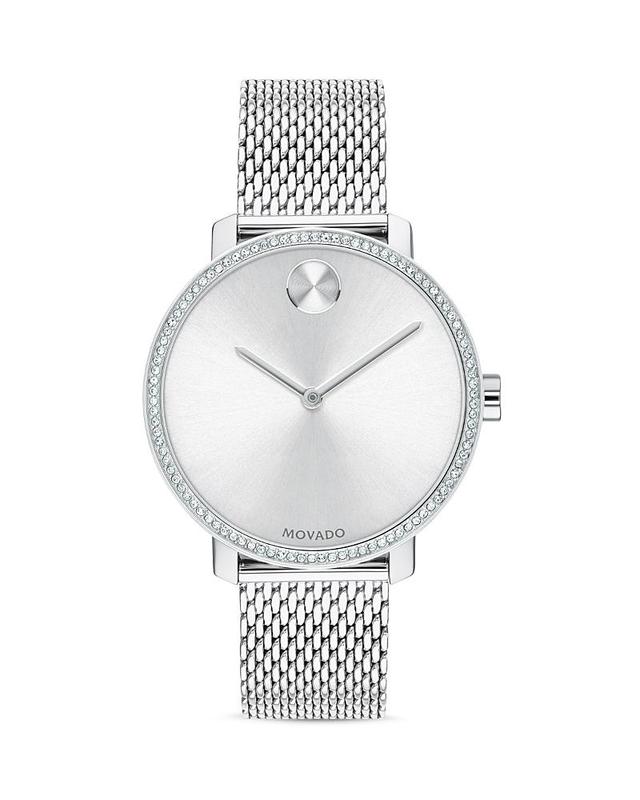 Movado Bold Gold Crystal IP Mesh Bracelet Watch Product Image