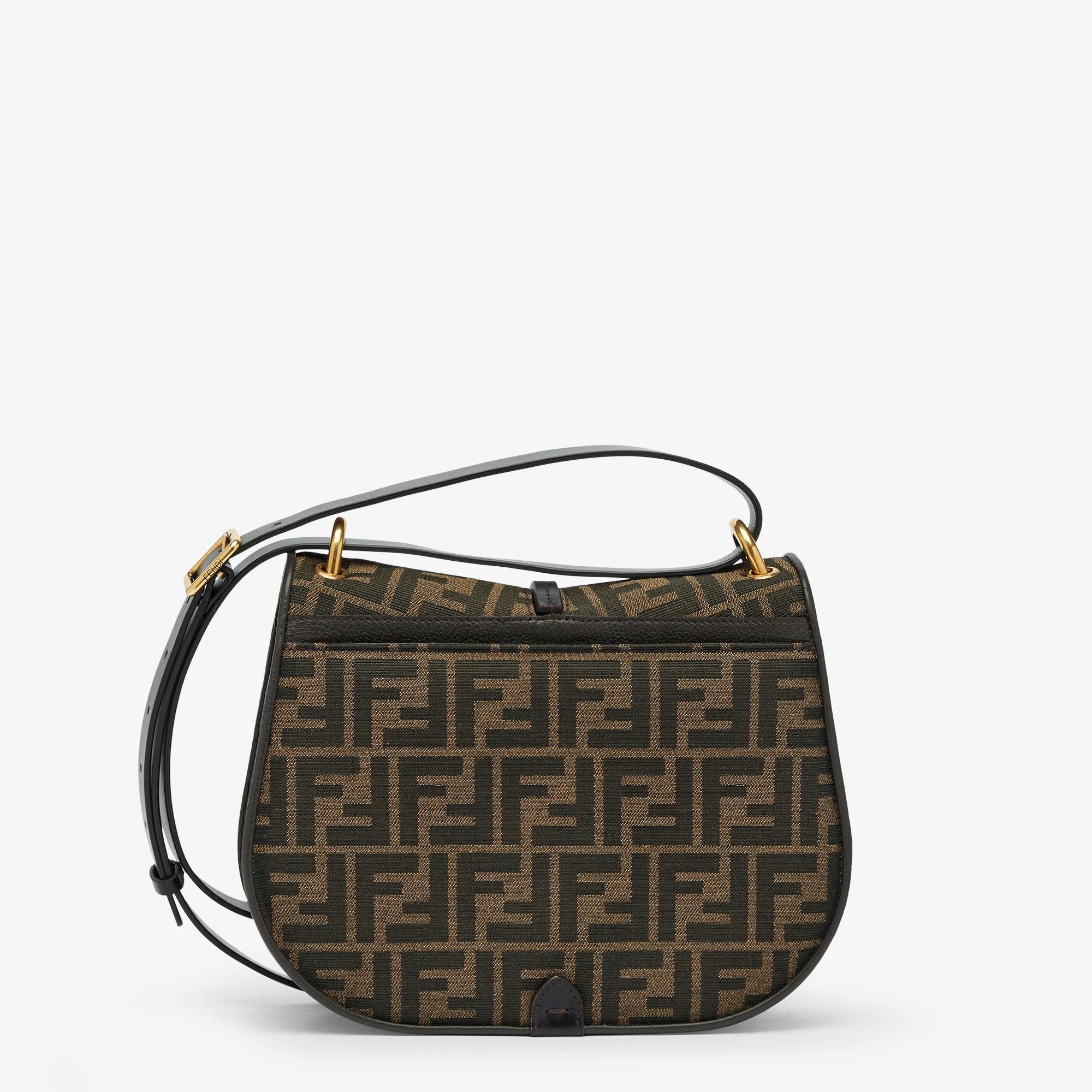 C’mon MediumBrown FF jacquard fabric and leather bag Product Image