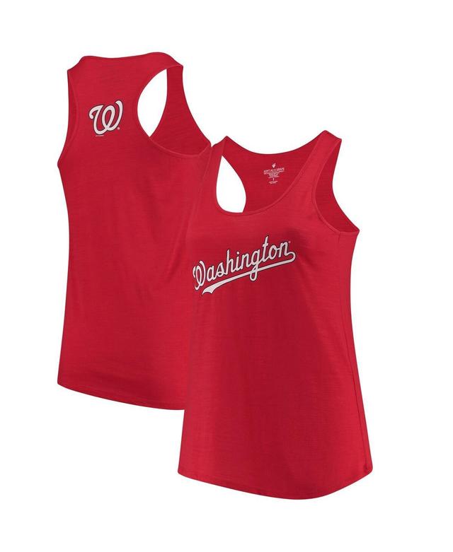 Womens Soft as a Grape Washington Nationals Plus Size Swing for the Fences Racerback Tank Top Product Image