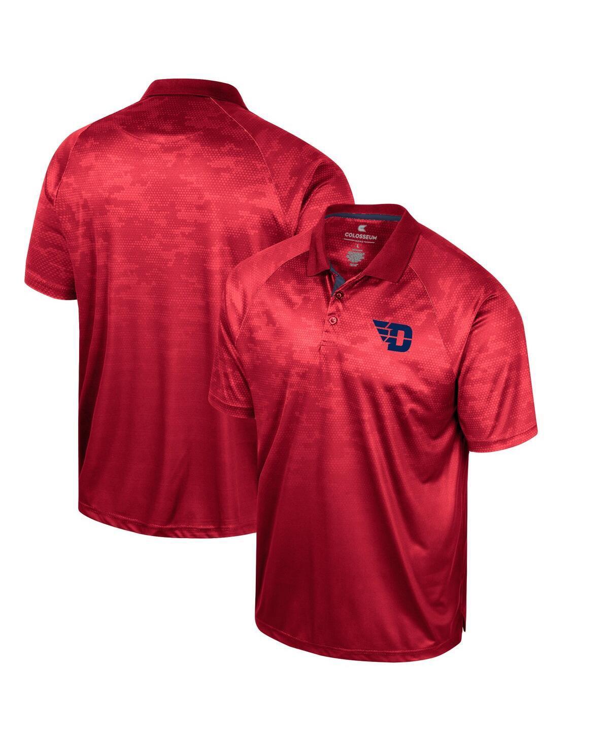 Mens Colosseum Red Dayton Flyers Honeycomb Raglan Polo Product Image