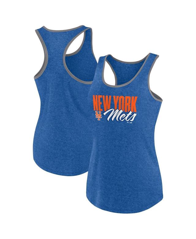 Fanatics Womens Heather Royal New York Mets Fuel Racerback Tank Top - Royal Product Image