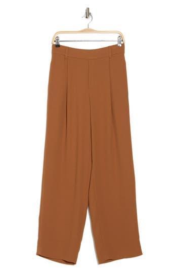 VINCE Straight Leg Pull-on Pants In Brown product image