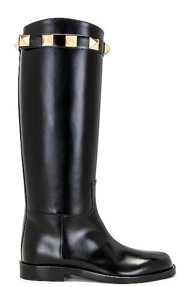 Valentino Garavani Womens Roman Stud Riding Boots Product Image