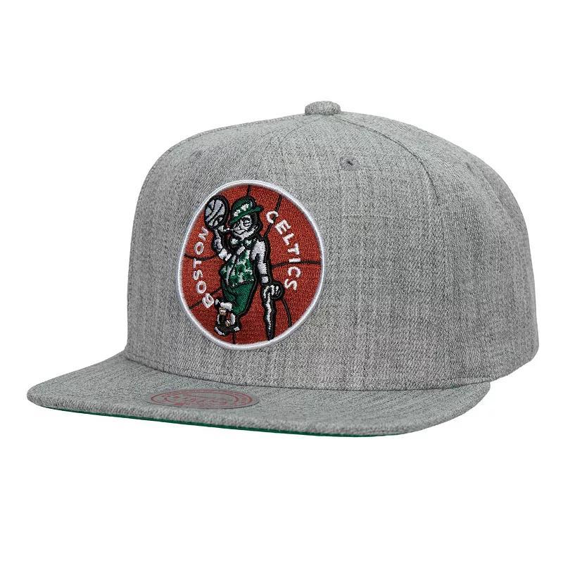 Mens Mitchell & Ness Heather Gray Boston Celtics Hardwood Classics 2.0 Snapback Hat Product Image