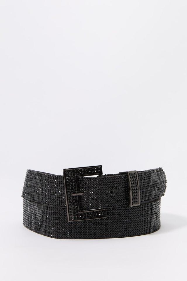 Rhinestone Square Buckle Belt Female Product Image