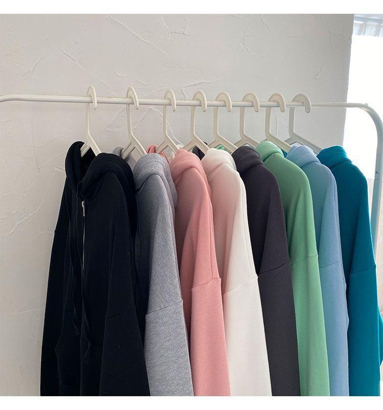 Plain Zip Hoodie Product Image