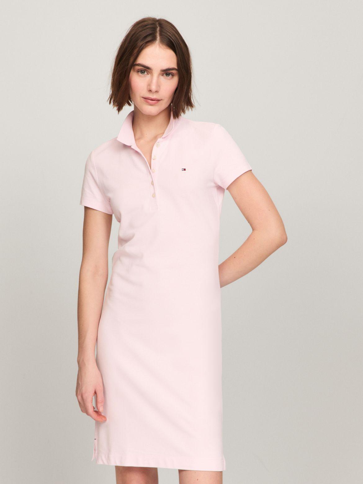 Tommy Hilfiger Women's Stretch Cotton Slim Fit Polo Dress Product Image