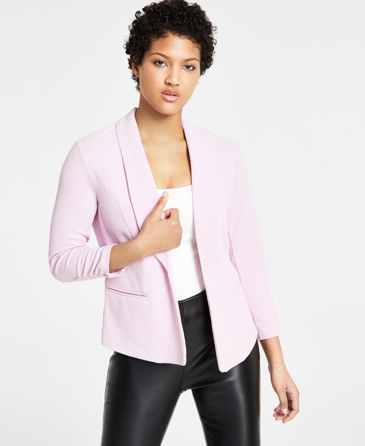 Bar Iii Womens Ruched 3/4-Sleeve Knit Blazer, Created for Macys Product Image