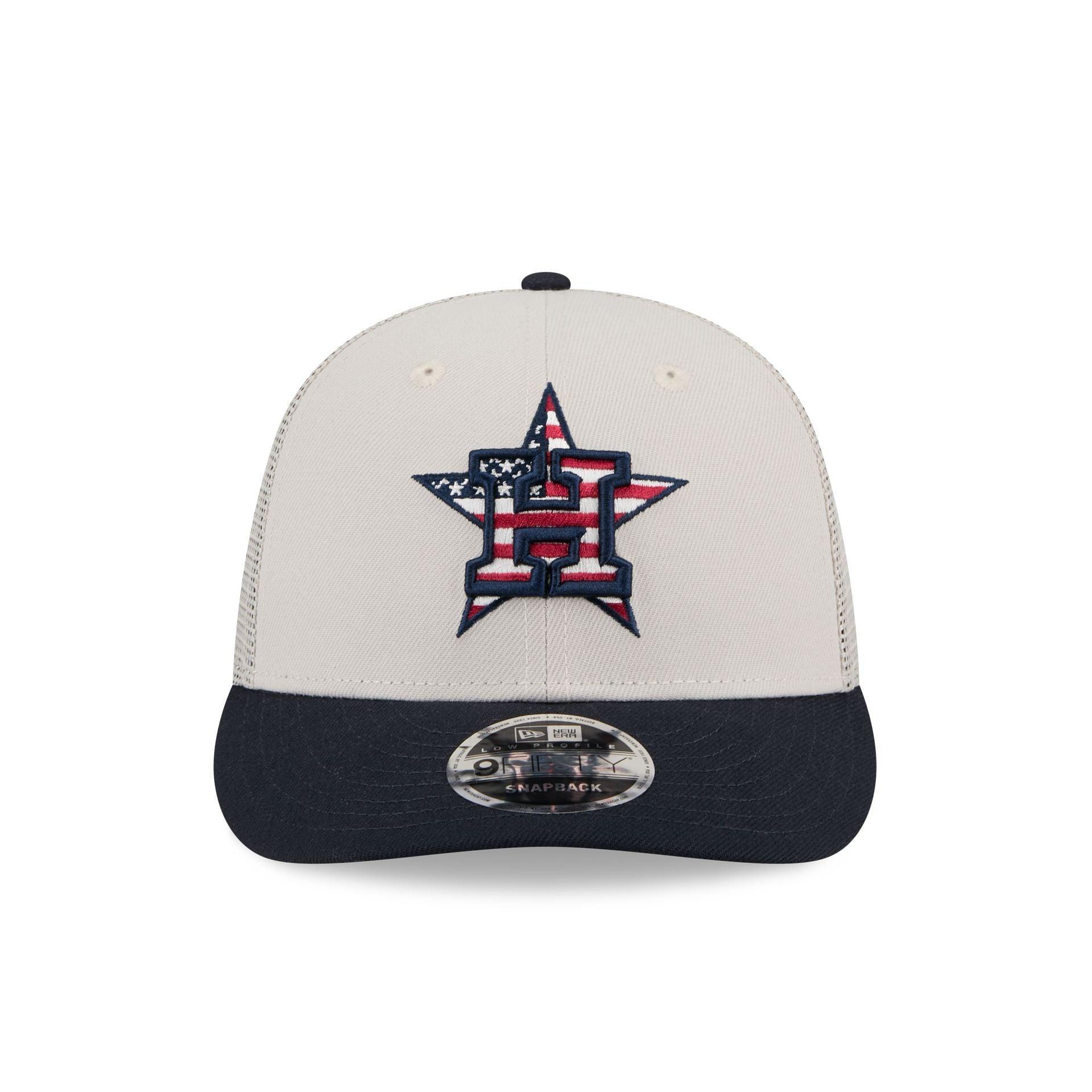 Houston Astros Independence Day 2024 Low Profile 9FIFTY Trucker Hat Male Product Image