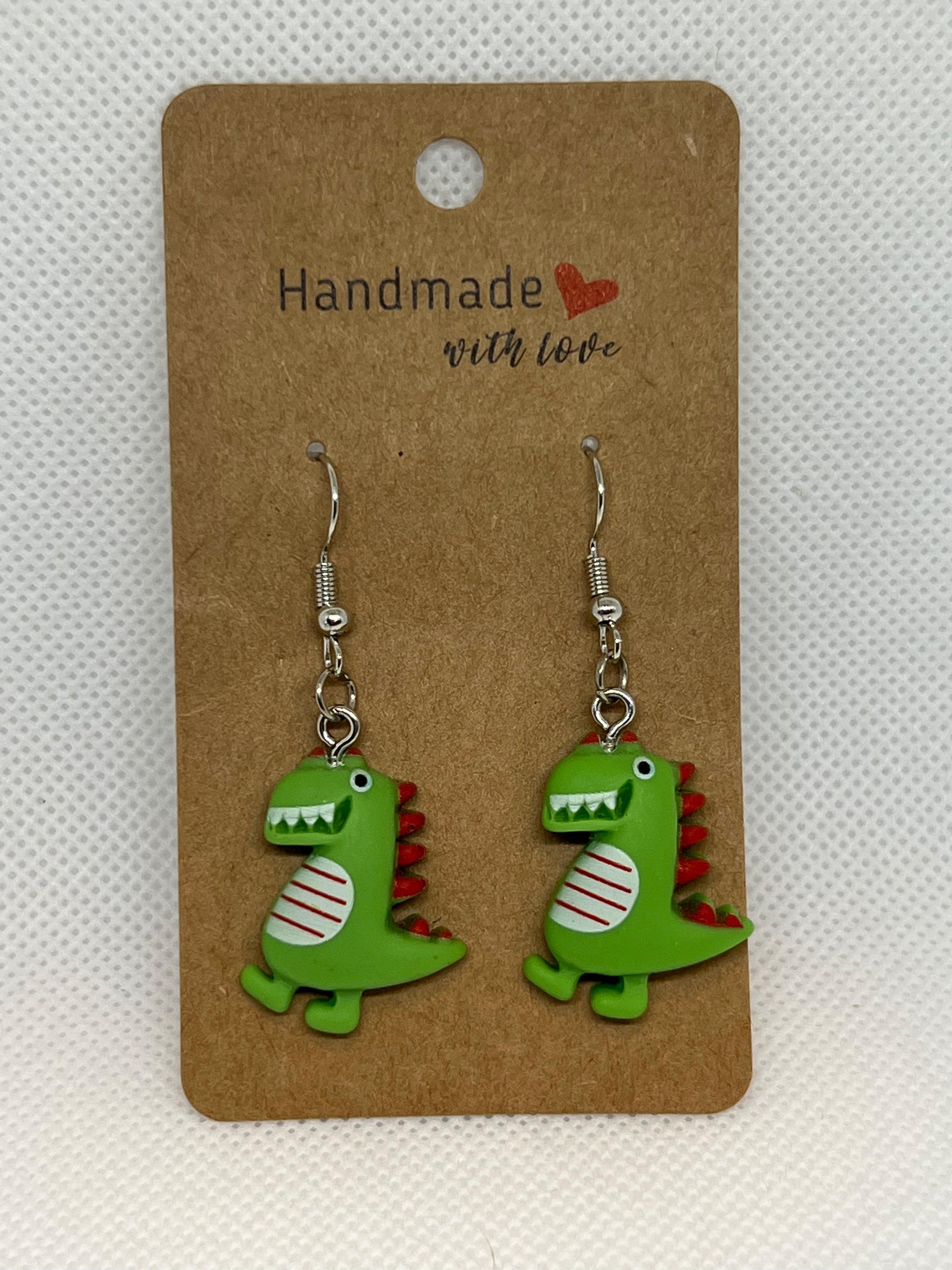 Stainless Steel Dinosaur Earrings Female Product Image