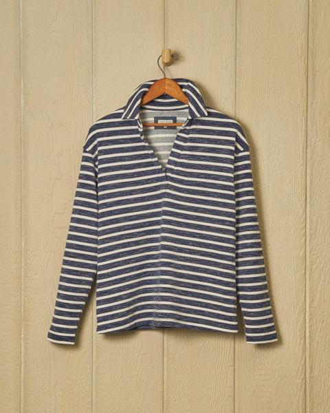 Inlet Pullover in Heather Indigo/Cream Loopback Terry Product Image