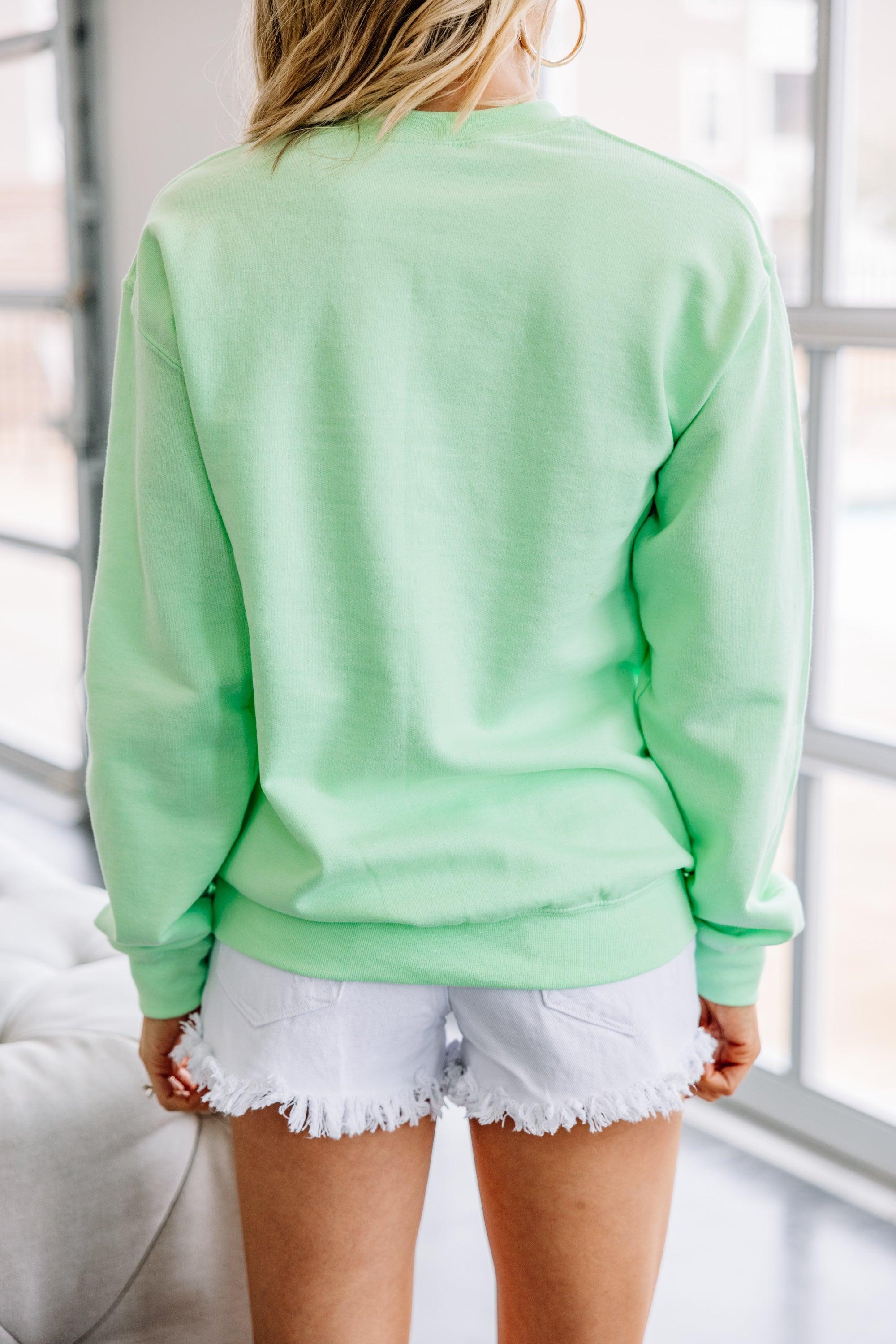 All The Love To Give Mint Green Graphic Sweatshirt Female Product Image