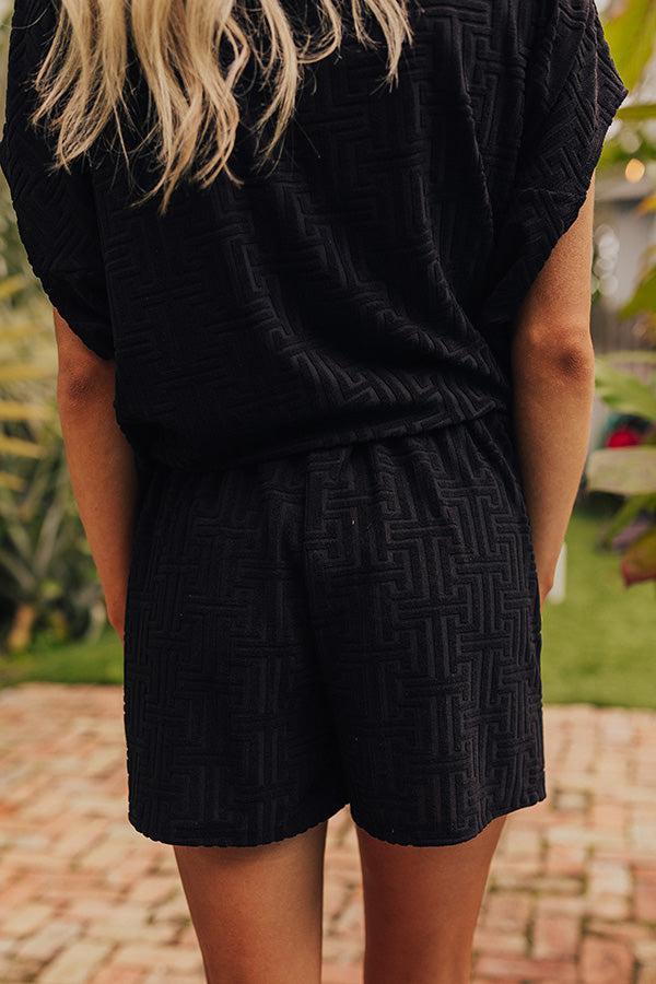 Maldives Escape Terry Shorts in Black Product Image