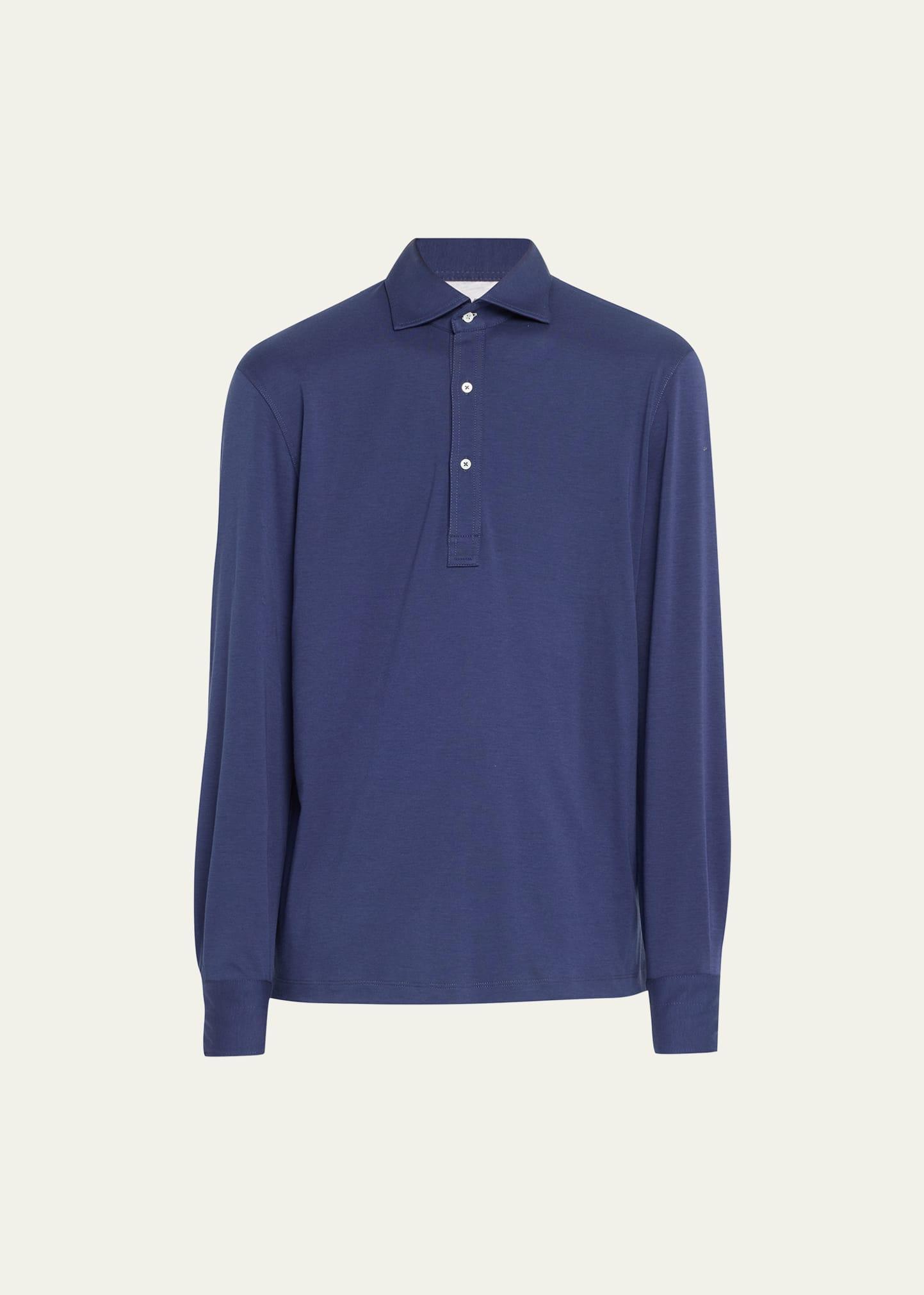 Mens Cotton-Silk Polo Shirt Product Image