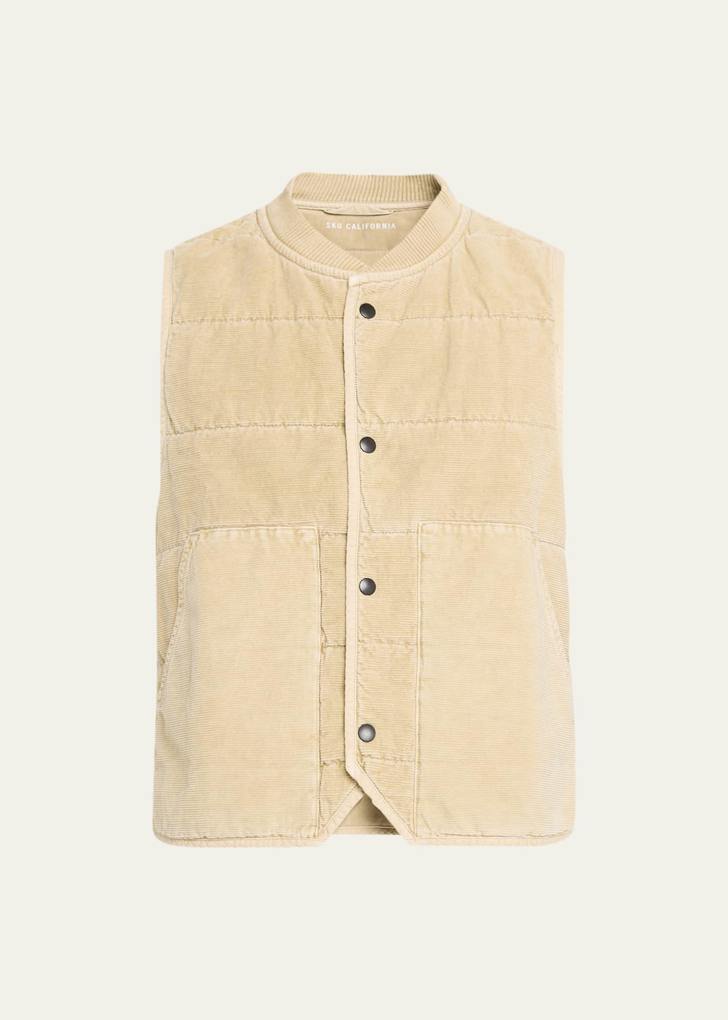 Mens Corduroy Snap-Front Vest Product Image