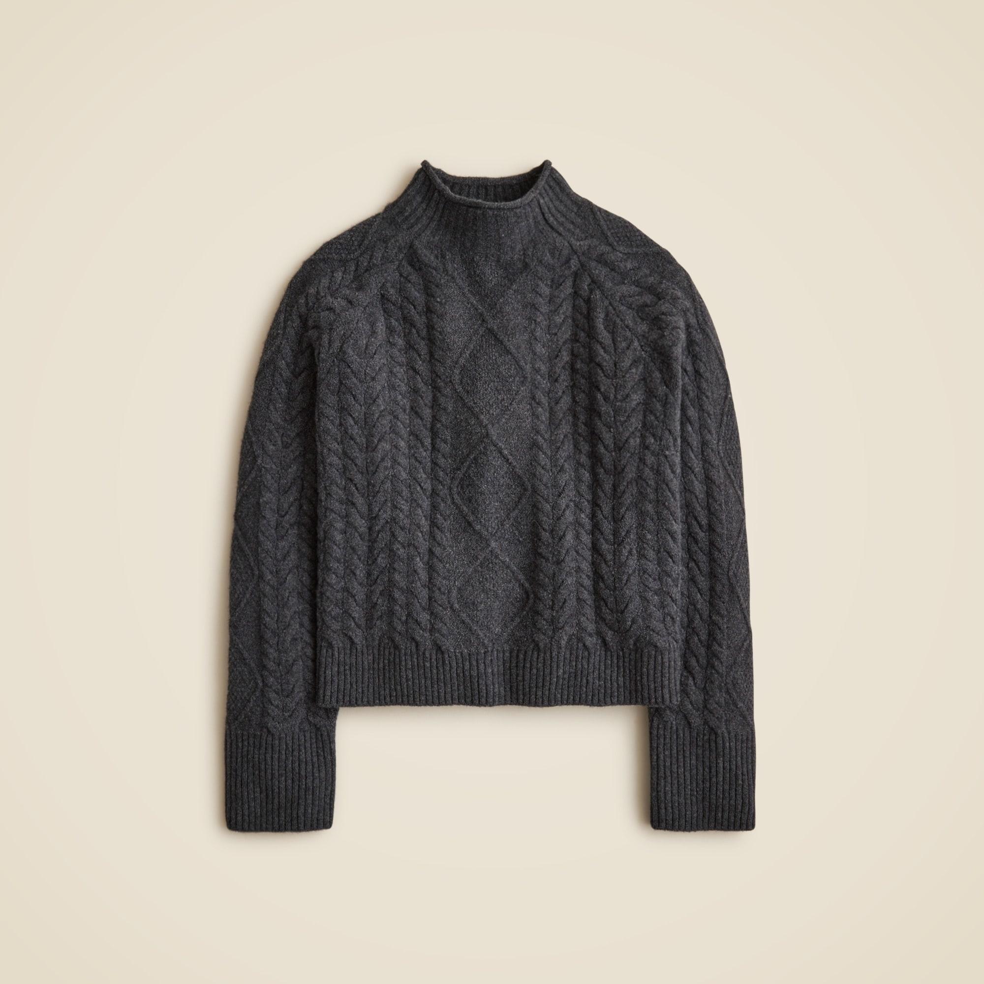 Cable-knit Rollneck™ sweater in Supersoft yarn Product Image