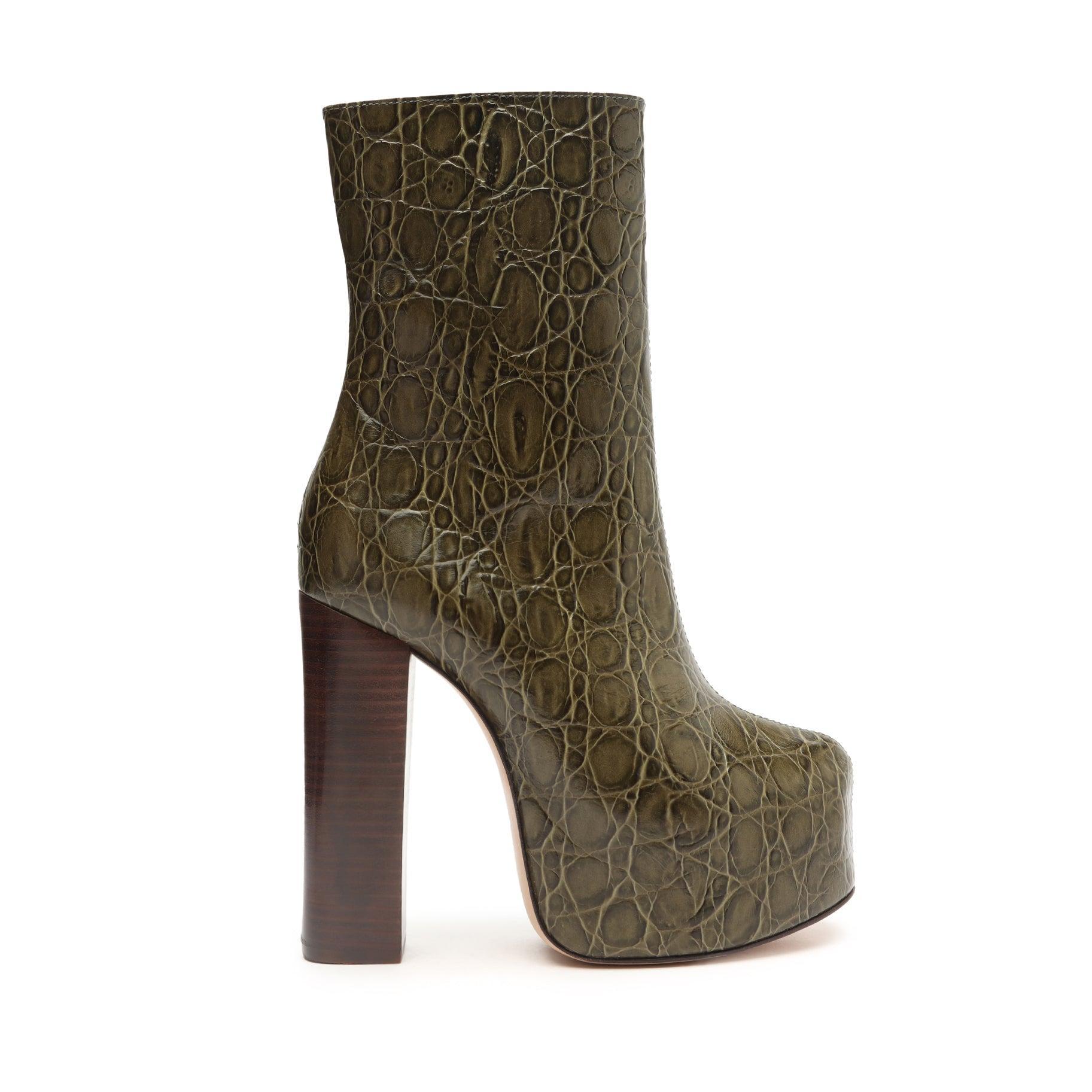 Leighton Crocodile-Embossed Leather Bootie Female Product Image