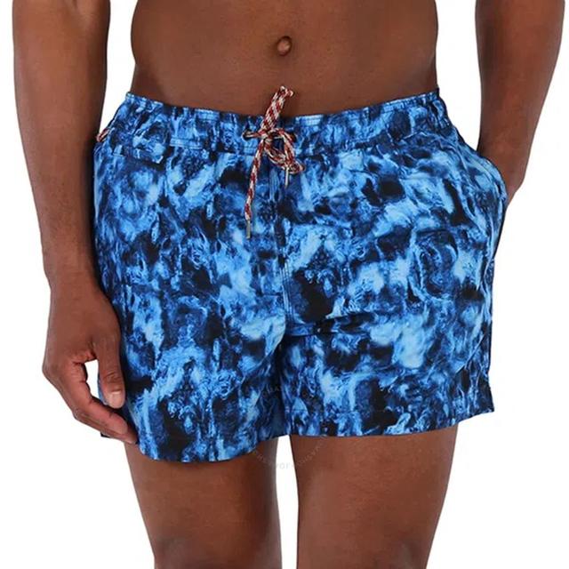 Men's Midnight Navy Greenford Ripple Print Swim Shorts In Blue Product Image