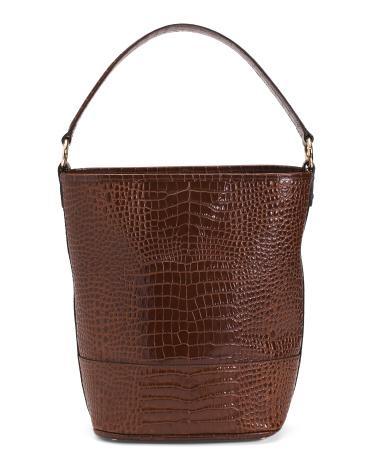 Leather Extra Large Bucket Bag for Women Product Image