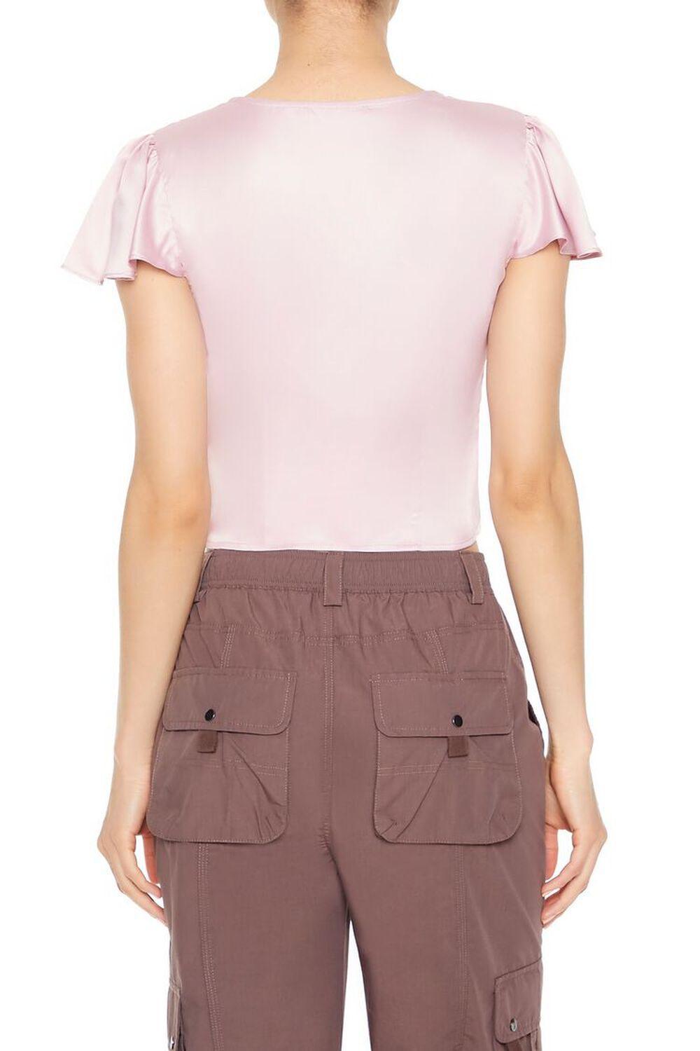 Satin Split-Hem Bow Crop Top | Forever 21 Product Image