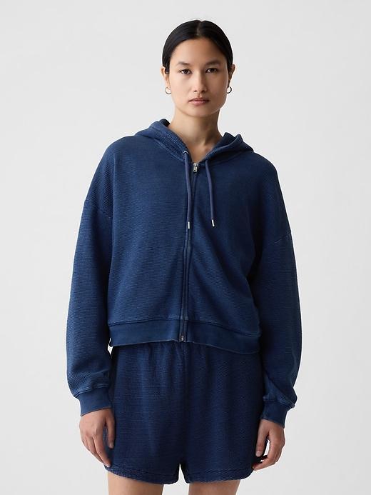 Textured Cropped Hoodie Product Image