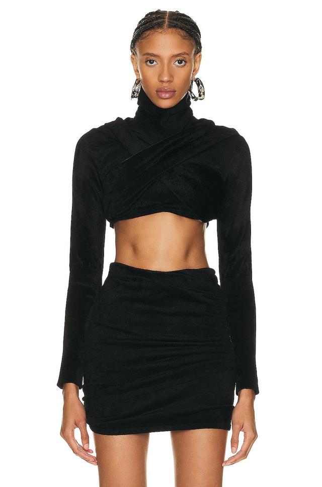 ALAA Draped Top in Black Product Image