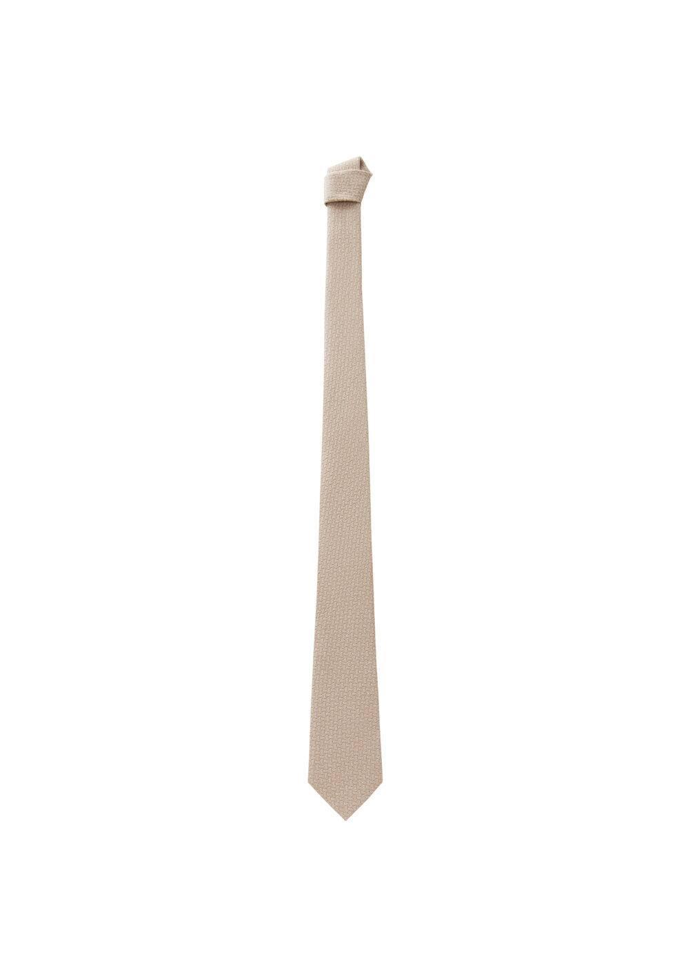 MANGO MAN - Cotton and linen structured tie - One size - Men Product Image