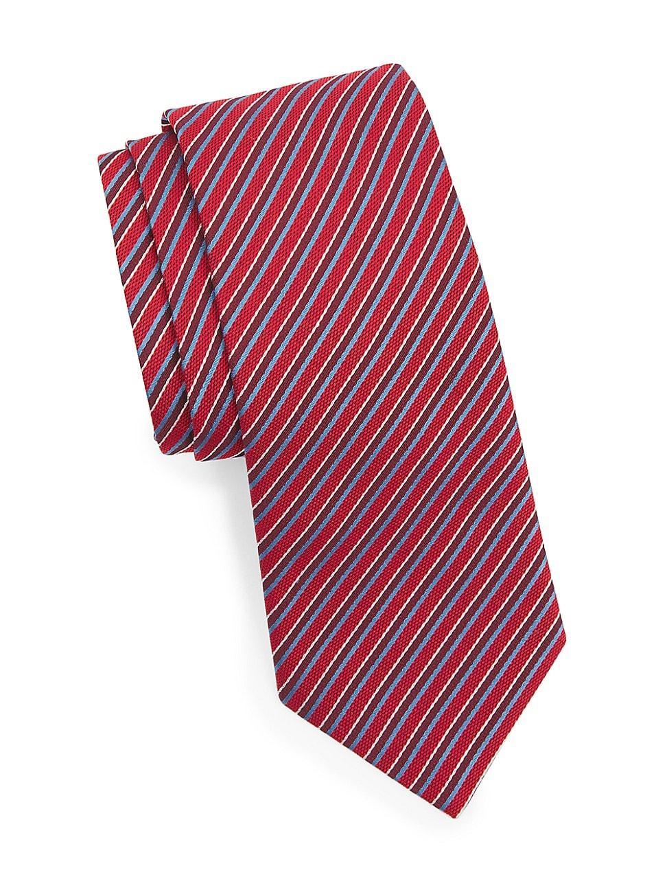 Mens Diagonal Stripe Jacquard Silk Tie Product Image