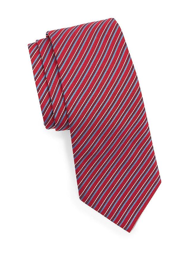 Mens Diagonal Stripe Jacquard Silk Tie Product Image